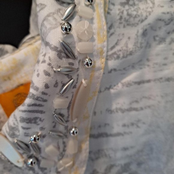 RUBY Rd Button Up Shirt Yellow and Gray Design Size 18 - Picture 7 of 7